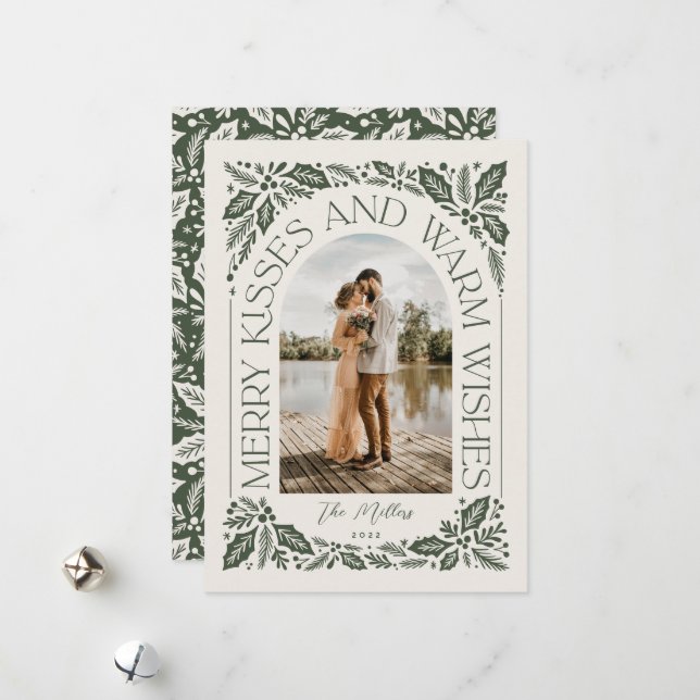 Cartão De Festividades Beijos felizes e Aquecimento Despertam Foto Berry  (Frente/Verso In Situ)