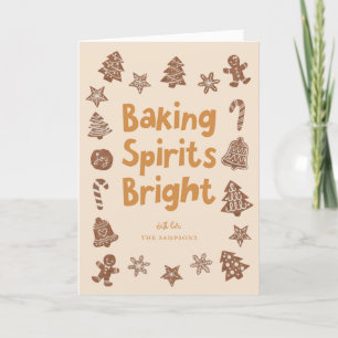 Cartão De Festividades Beking Spirs Brilhantes Biscoitos de Natal Amarelo