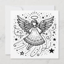 Bela Arte de Colorir Anjo de Natal