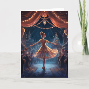 Cartão De Festividades Bela Bailarina de Inverno do Quebra-Nozes Natal