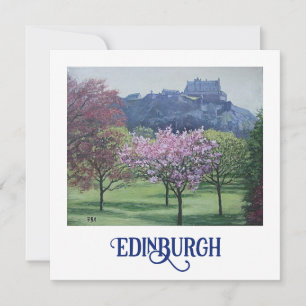 Cartão De Festividades Bela Escócia Castelo de Edimburgo arte refinado 