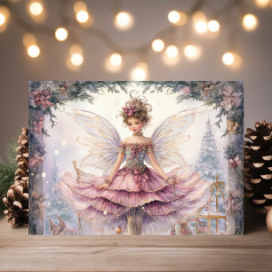 Cartão De Festividades Bela Fada Sugarplum Bailarina Natal