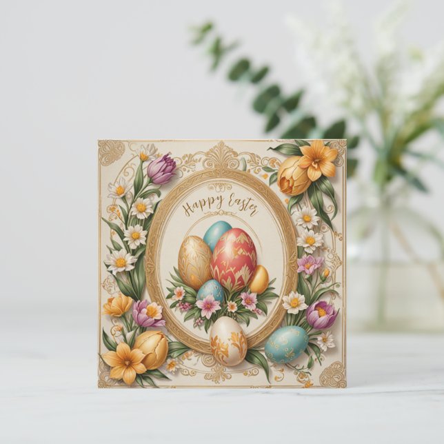 Cartão De Festividades Bela Páscoa (Em pé/Frente)