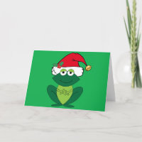 Bela Sapo de Natal no Chapéu do Papai Noel