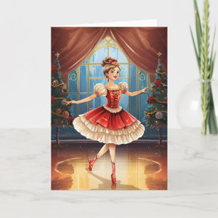 Cartão De Festividades Bela Suíte do Quebra-Nozes Bailarina Natal