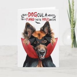 Cartão De Festividades Belga Tervuren Cão Funny Count DOGula Halloween