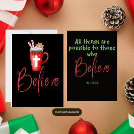 Cartão De Festividades Believe in Christ Scripture Christmas Card