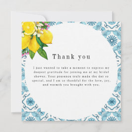 Cartão De Festividades Belo azulejo italiano e chá de panela limão