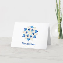 Belo Design de Floco de Neve Azul e Branco Filigra