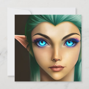 Cartão De Festividades Belo Fada De Olho Azul