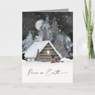 Cartão De Festividades Belo feriado de German shepherd de Aquarela