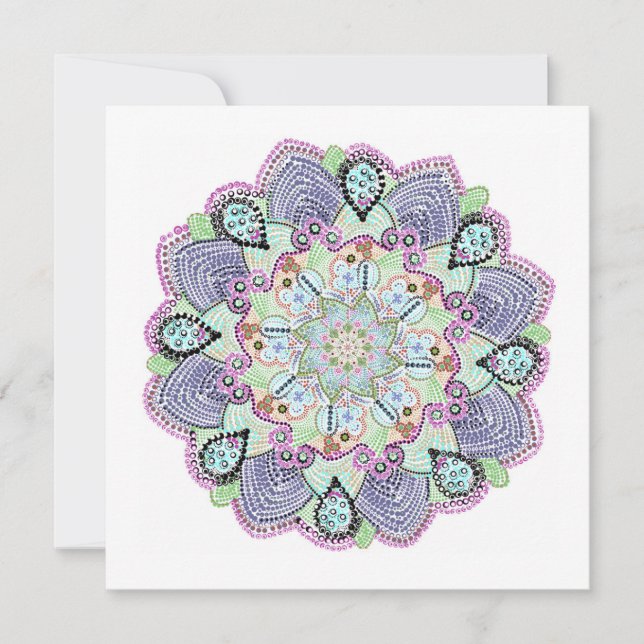 Cartão De Festividades Belo Jardim Doily Mandala Art (Frente)