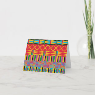 Cartão De Festividades Belo Kente Cloth Inspirava Kwanzaa Desejos