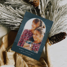 Belo Natal com Padrão Geométrico Azul