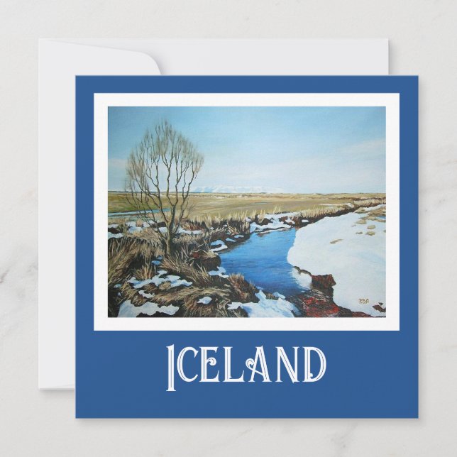 Cartão De Festividades Belo realismo islandês cena paisagista arte bela (Frente)