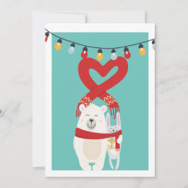 Cartão De Festividades Belo Urso E Um Natal Personalizado