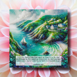 Cartão De Festividades Belo Watercolor Páscoa do Mar