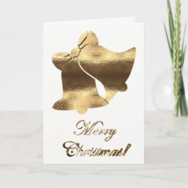 Cartão De Festividades Belos de Natal Dourado Elegante Branco Feliz Natal