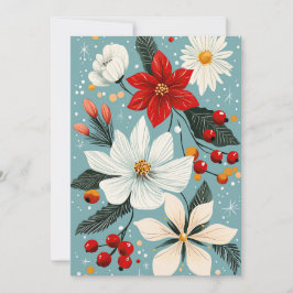 Cartão De Festividades Belos Flores de Natal