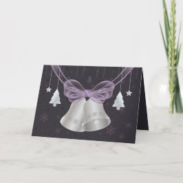 Cartão De Festividades Bels de prata & arco roxo