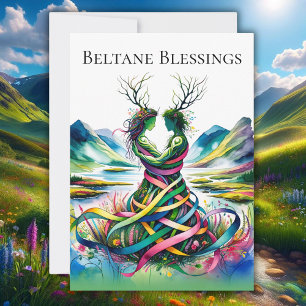 Cartão De Festividades Beltane Blessings Pagan Wiccan Flat Holiday Card