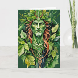 Cartão De Festividades Beltane Celta Greenman Deus da Floresta Sabbat Wic