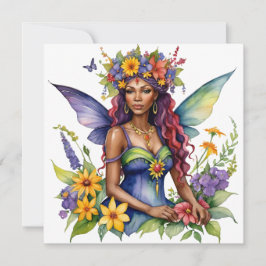Cartão De Festividades Beltane Fada de Verão Floral Wicca Sabbat