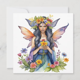 Cartão De Festividades Beltane Fada de Verão Floral Wicca Sabbat