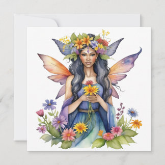 Cartão De Festividades Beltane Fada de Verão Floral Wicca Sabbat