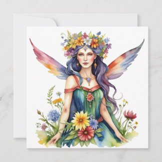 Cartão De Festividades Beltane Fada de Verão Floral Wicca Sabbat
