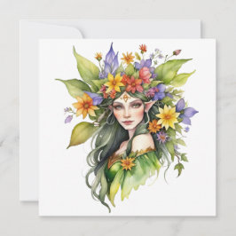 Cartão De Festividades Beltane Fada de Verão Floral Wicca Sabbat