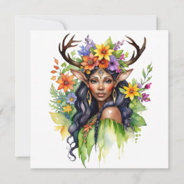 Cartão De Festividades Beltane Fada de Verão Floral Wicca Sabbat