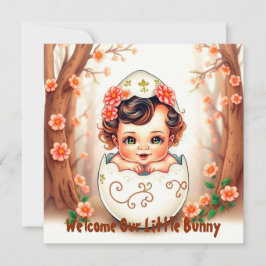 Cartão De Festividades Bem-vindo ao nosso pequeno coelho