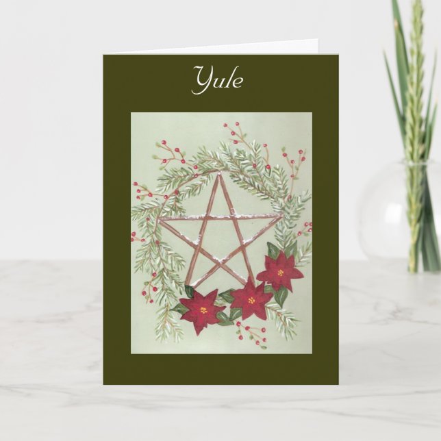 Cartão De Festividades Bênção de Yule (Frente)