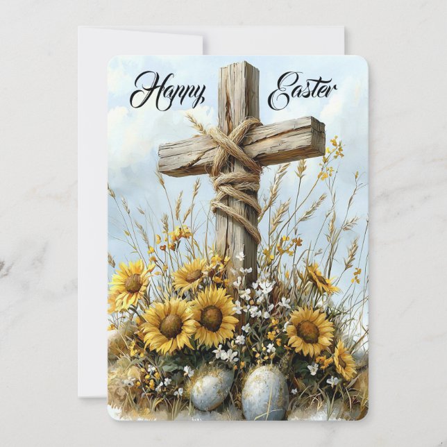 Cartão De Festividades Bênçãos Alegres de Páscoa (Frente)