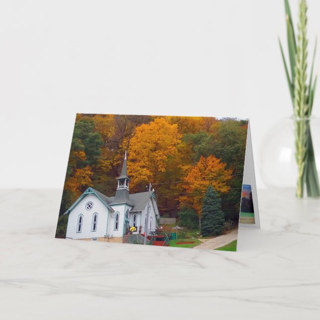 Cartão De Festividades Bênçãos da acção de graças, igreja 2 (Frente)
