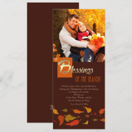 Cartão De Festividades Bênçãos da Estação. Foto de Ação de Graças