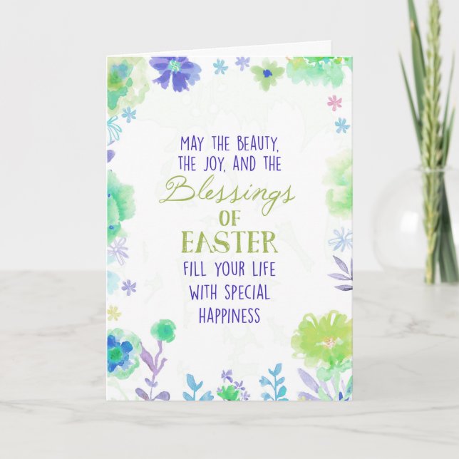 Cartão De Festividades Bênçãos da páscoa (Frente)