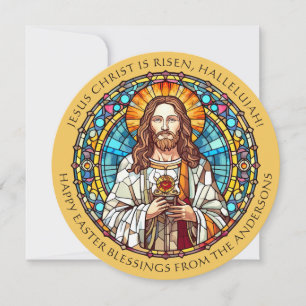 Cartão De Festividades Bênçãos da Páscoa Jesus Cristo Religioso