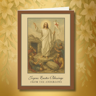 Cartão De Festividades Bênçãos da Páscoa Ressurreição Oração de Jesus Fer