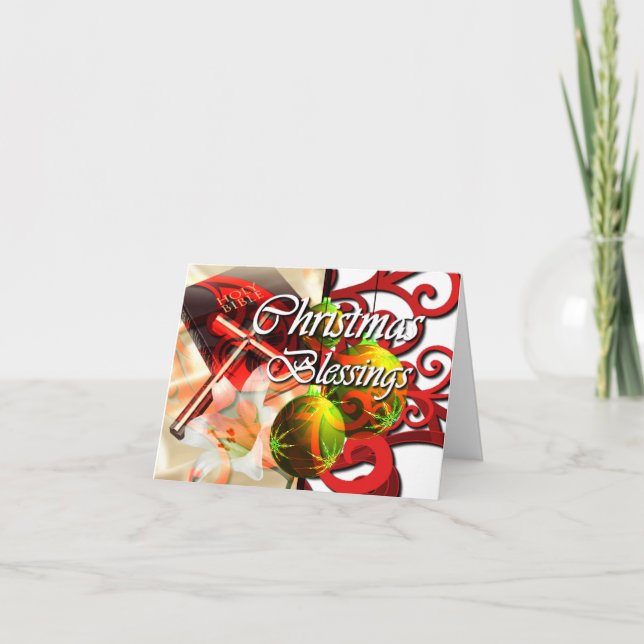 Cartão De Festividades Bênçãos de Natal (Frente)