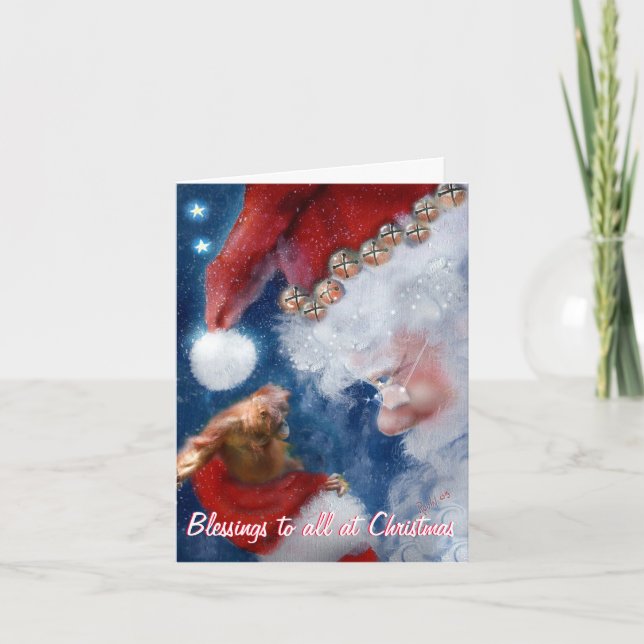 Cartão De Festividades Bênçãos de Natal a Todos (Frente)