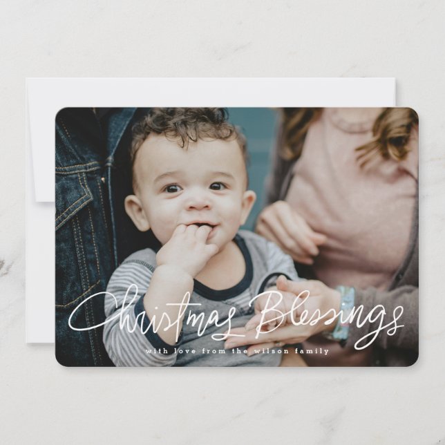 Cartão De Festividades Bênçãos de Natal Inscritos Religiosos (Frente)