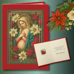 Cartão De Festividades Bênçãos de Natal Madonna Maria