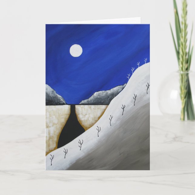 Cartão De Festividades Bênçãos de Natal no Deserto Arizona Arte Popular (Frente)