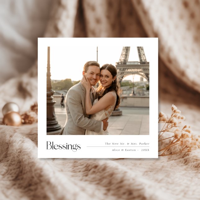 Cartão De Festividades Bênçãos de Natal Novo Destino Elegante (Criador carregado)