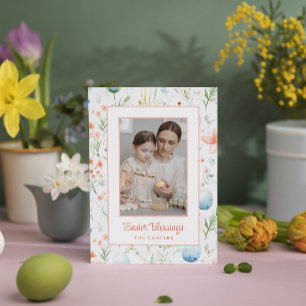 Cartão De Festividades Bênçãos de páscoa Fotografia personalizada e nom