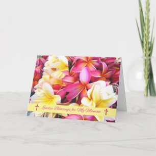 Cartão De Festividades Bênçãos de páscoa para Flores de Mamaw Plumeria