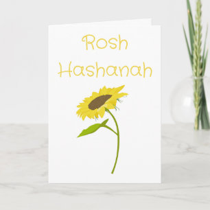 Cartão De Festividades Bênçãos de Rosh Hashaná tema girassol