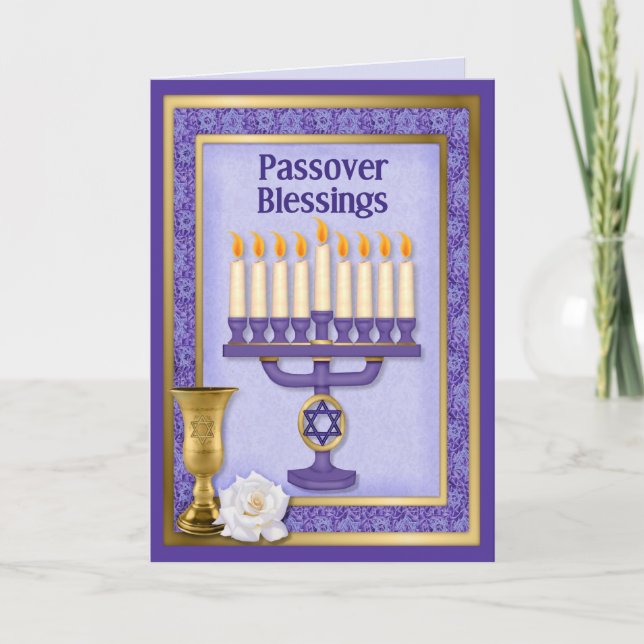 Cartão De Festividades Bênçãos do Passover (Frente)